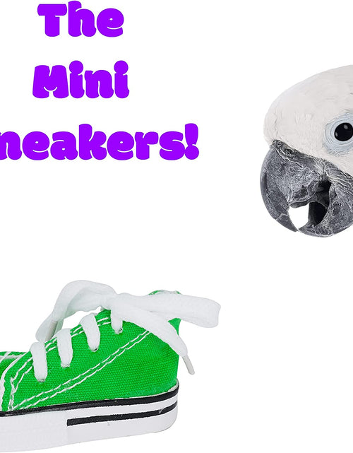 Load image into Gallery viewer, Pk12 Mini Sneakers 3" Long by 1.50" High by 1.25" Wide Parrot Foot Talon Cage Toy, Senegal, Ringneck, Pionus, and Similar
