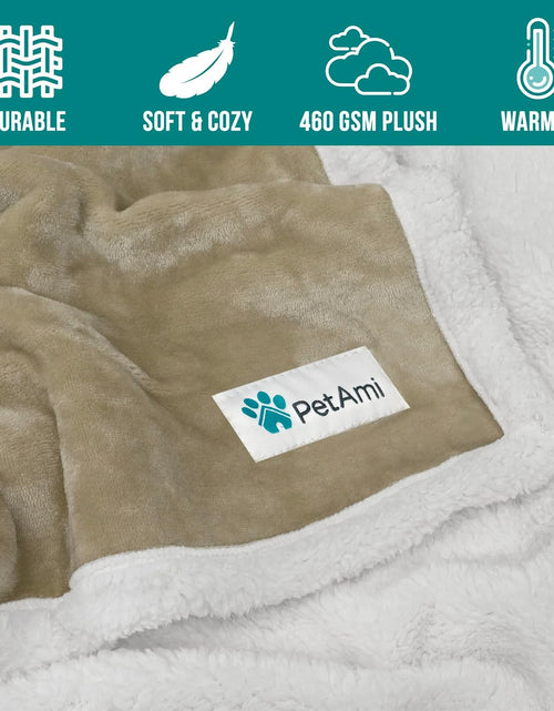 Load image into Gallery viewer, Dog Blanket for Bed, XL Pet Blanket Large Dogs, Fleece Furniture Couch Cover Protector Sofa Car Crate Kennel, Soft Sherpa Cat Throw Plush Reversible Washable, Twin 60X80 Taupe
