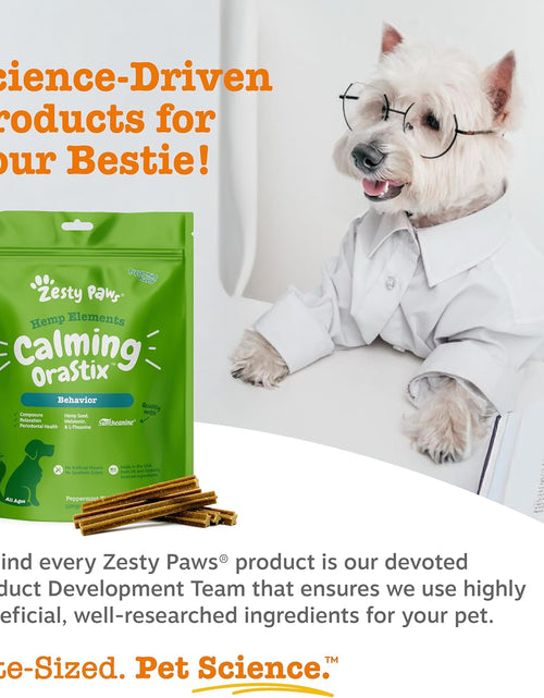 Load image into Gallery viewer, Calming Orastix for Dogs - Dental Sticks for Stress and Anxiety Relief with Hemp Melatonin Chamomile Dog Tartar Teeth Cleaning Calm Composure for Fireworks and Thunderstorms

