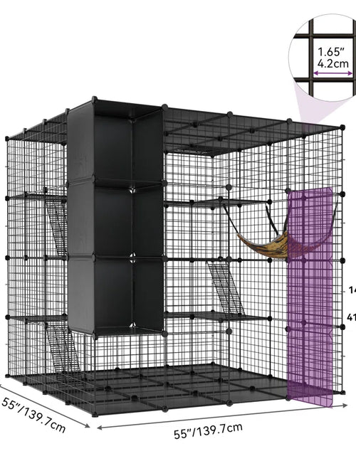 Load image into Gallery viewer, Boivin Portable Outdoor Cat Cage, Catio, Cat House, with Shelves
