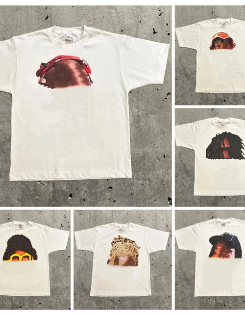Load image into Gallery viewer, Designer Men'S T Shirts High Street Y2K Shirt Retro Trend Portrait Print Short Sleeve T-Shirt for Men Goth Harajuku Hip Hop Couple Casual Loose
