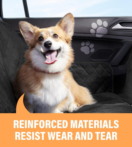 Black Standard Dog Car Hammock Back Seat Cover, Waterproof Backseat Cover Protector for Truck Bench Rear of Sedans or Suvs, Essential Pet Supplies Vacuum or Wipe Clean, Machine Washable