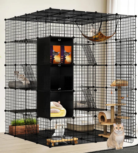 Boivin Portable Outdoor Cat Cage, Catio, Cat House, with Shelves