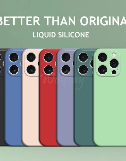 Load image into Gallery viewer, For Iphone 16 Pro Max Case Liquid Silicone Original Plain Rubber TPU Protect Case for Iphone 16 15 Pro Max Cover TPU Shockproof
