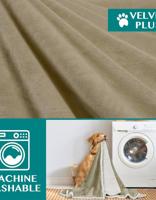 Load image into Gallery viewer, Dog Blanket for Bed, XL Pet Blanket Large Dogs, Fleece Furniture Couch Cover Protector Sofa Car Crate Kennel, Soft Sherpa Cat Throw Plush Reversible Washable, Twin 60X80 Taupe
