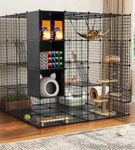 Boivin Portable Outdoor Cat Cage, Catio, Cat House, with Shelves