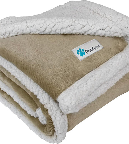Dog Blanket for Bed, XL Pet Blanket Large Dogs, Fleece Furniture Couch Cover Protector Sofa Car Crate Kennel, Soft Sherpa Cat Throw Plush Reversible Washable, Twin 60X80 Taupe