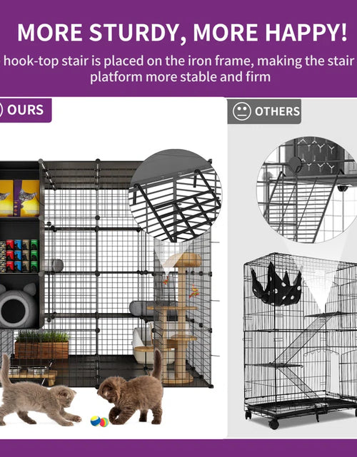 Load image into Gallery viewer, Boivin Portable Outdoor Cat Cage, Catio, Cat House, with Shelves
