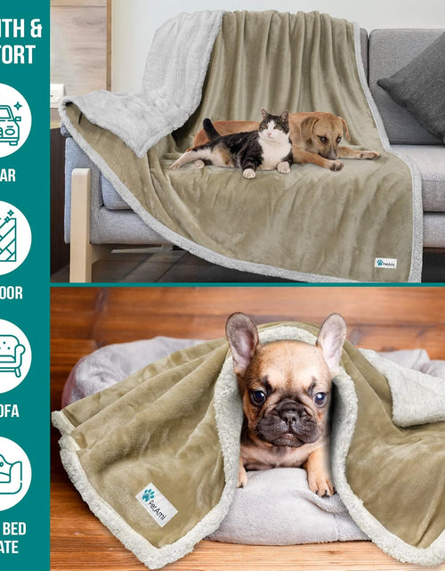 Load image into Gallery viewer, Dog Blanket for Bed, XL Pet Blanket Large Dogs, Fleece Furniture Couch Cover Protector Sofa Car Crate Kennel, Soft Sherpa Cat Throw Plush Reversible Washable, Twin 60X80 Taupe
