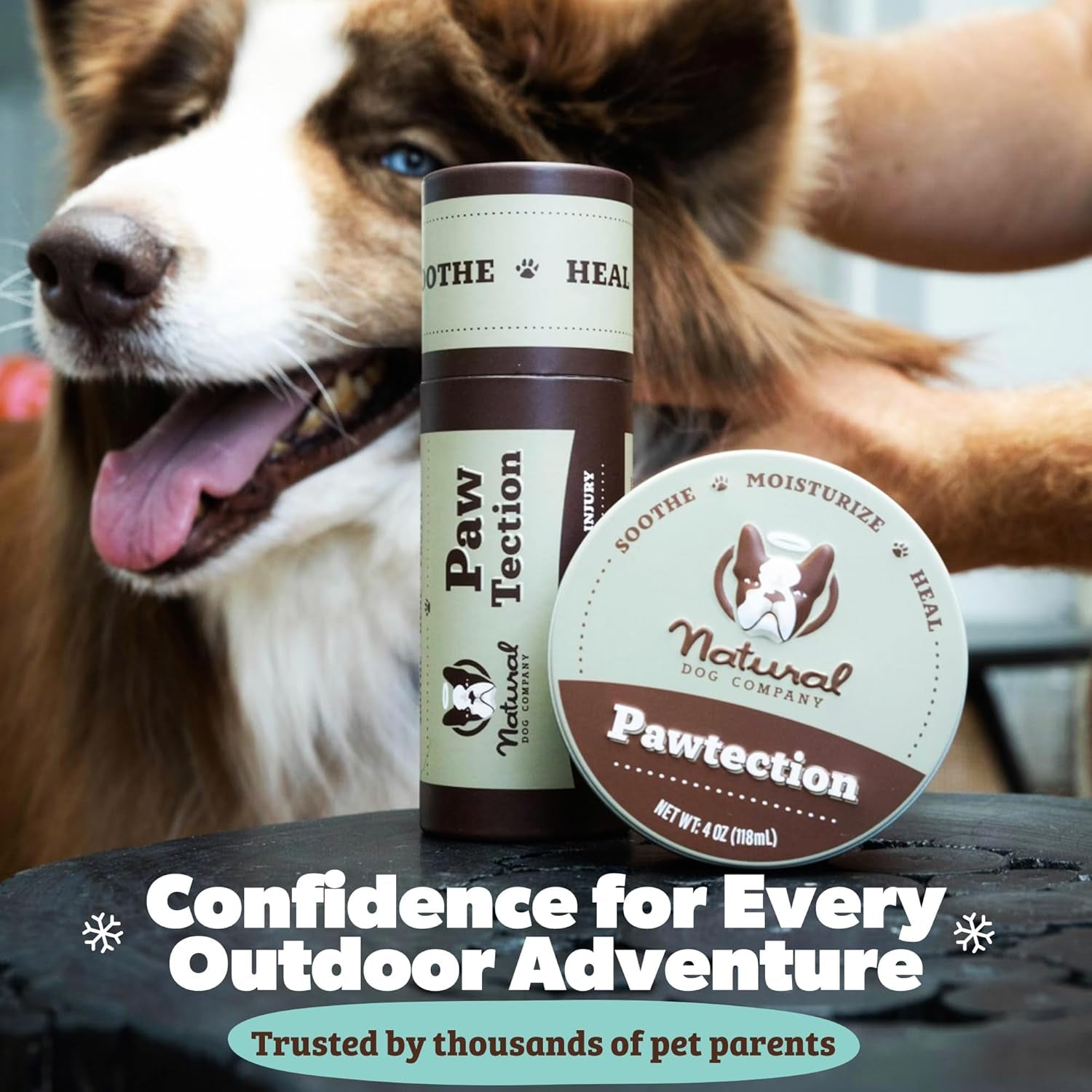 Pawtection Dog Paw Balm, Protects Paws from Hot Surfaces, Sand, Salt, & Snow, Organic, All Natural Ingredients